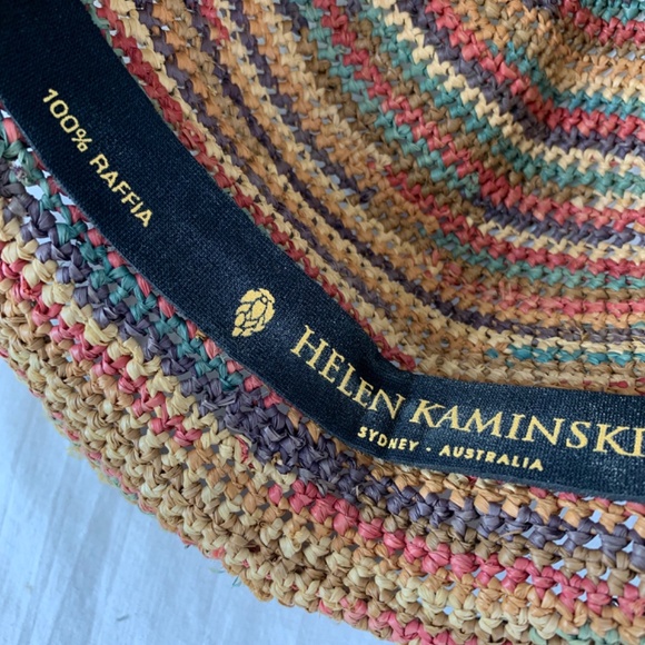 NWOT Helen Kaminski Raffia Sun Hat OS Packable Colorful Excellent Gift Condition - Picture 6 of 13